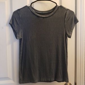 Blue Gray Soft & Sexy Ribbed T-Shirt XS